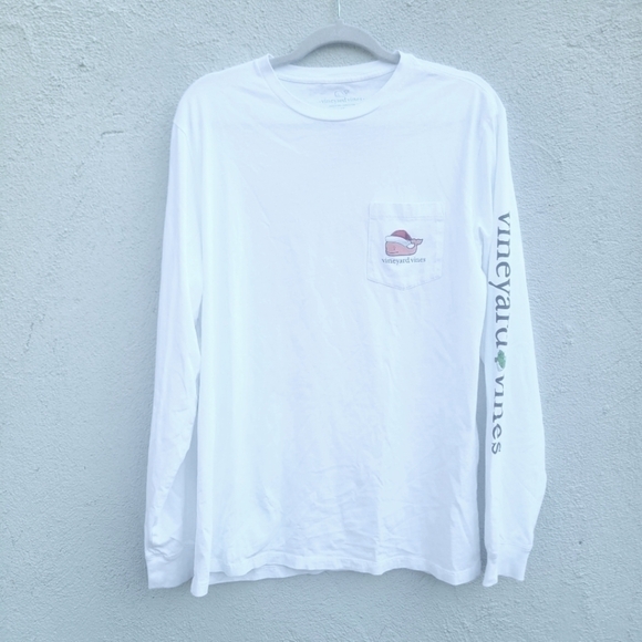 Vineyard Vines white Christmas long sleeve top size M - Picture 1 of 5